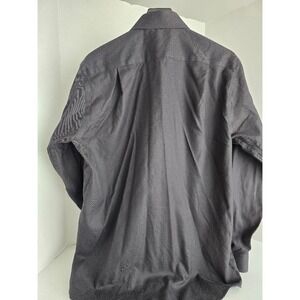 Pronto Uomo Men's Dark Gray Herringbone Non‎ Iron Dress Shirt Size 16.5 34/35